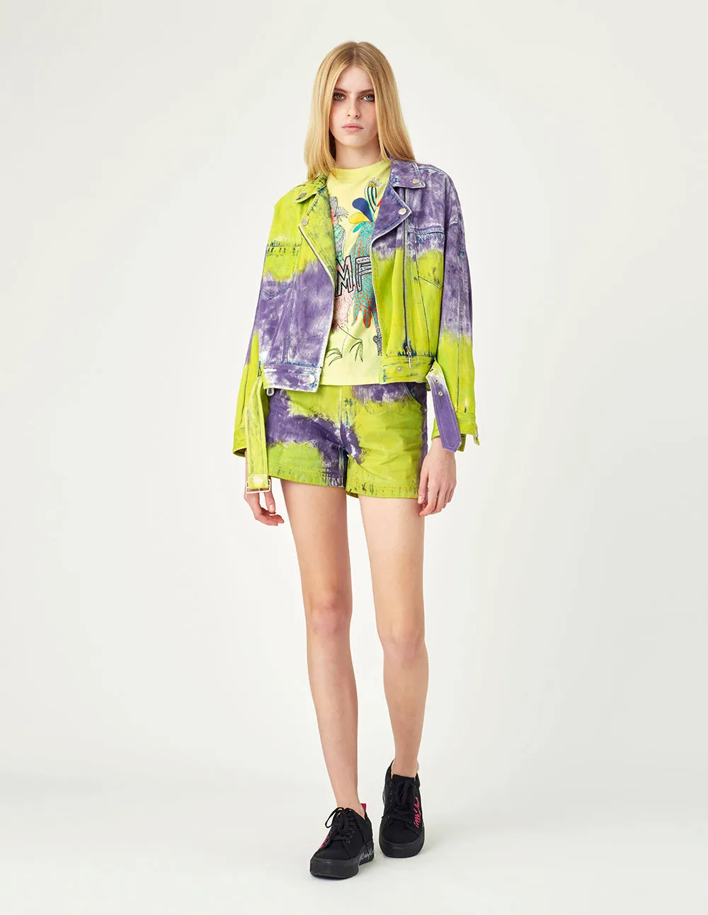 MARK FAST Tie-Dyed Denim Biker Jacket