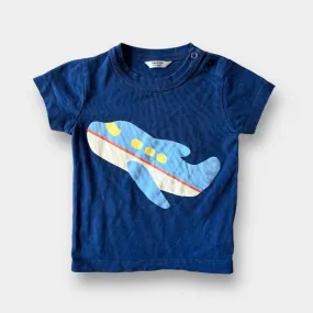 Mini Boden Navy Blue Airplane Tee 12- 18 Months