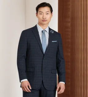 Modern Fit Navy Windowpane Suit Modern Fit Navy Windowpane Suit