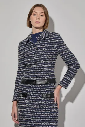 Multi-Stitch Snap Front Tweed Knit Jacket Multi-Stitch Snap Front Tweed Knit Jacket