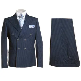 Navy Slim Fit Pinstripe D.B. Suit Navy Slim Fit Pinstripe D.B. Suit