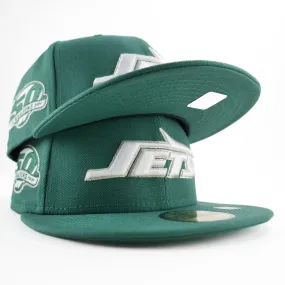 New Era Custom Exclusive Fitted New York Jets Green Metallic Silver Thread 50th Anniversary Patch New Era Custom Exclusive Fitted New York Jets Green Metallic Silver Thread 50th Anniversary Patch