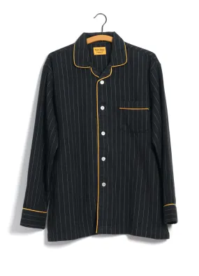 PAJAMA SUIT | Two Ply Oxford Weave | Black Pinstripe PAJAMA SUIT | Two Ply Oxford Weave | Black Pinstripe