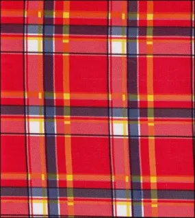 Plaid Red Oilcloth Tablecloth with Navy Gingham Trim Plaid Red Oilcloth Tablecloth with Navy Gingham Trim