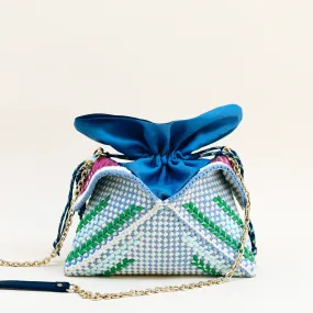 [Ready Today] Malagos Drawstring Bag Navy with Chain Strap