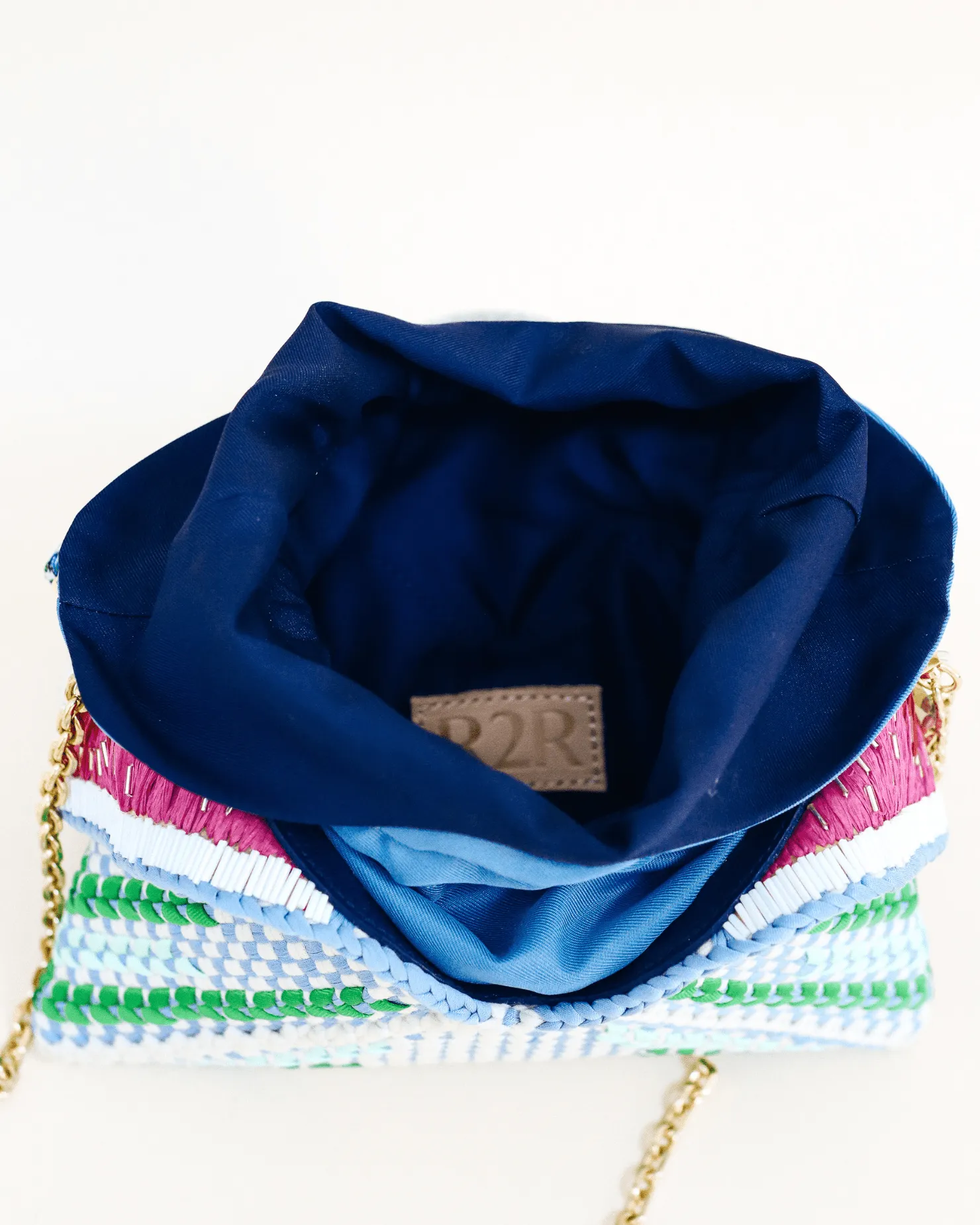 [Ready Today] Malagos Drawstring Bag Navy with Chain Strap