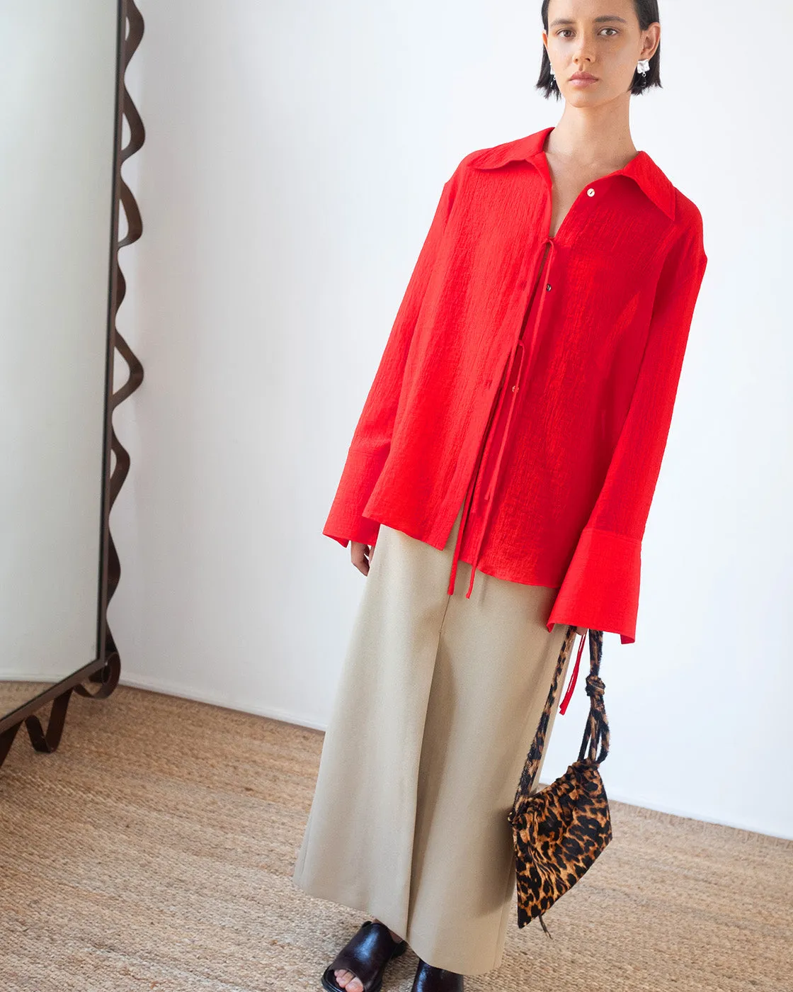 Saskia Shirt Tencel Blend Red