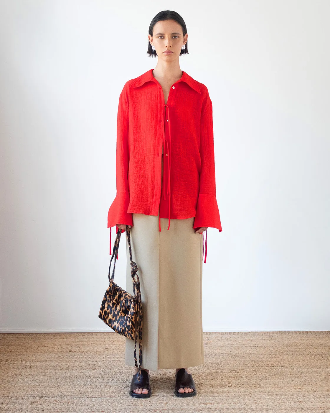 Saskia Shirt Tencel Blend Red
