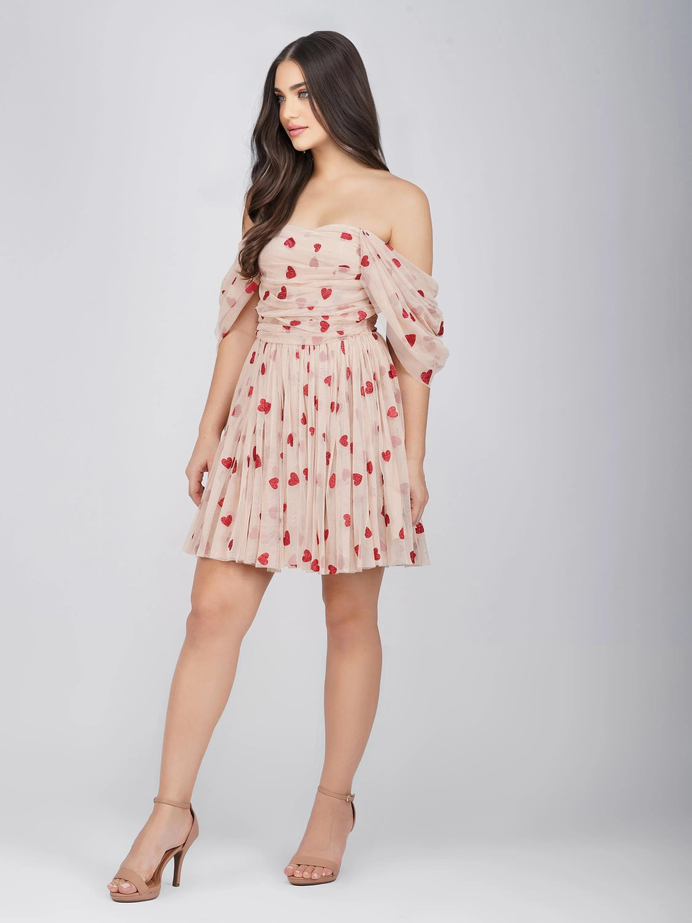 Sydney Red Heart Mini Dress