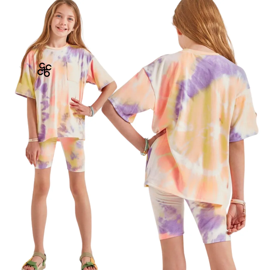 Tie Dye Biker Short T-shirt Set