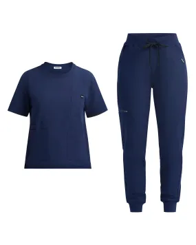 True Navy Crewneck Top and Scrub Jogger Set True Navy Crewneck Top and Scrub Jogger Set
