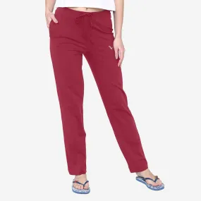 Vami Plain Cotton Rich Relax Lower For  Women - Biking Red Vami Plain Cotton Rich Relax Lower For  Women - Biking Red