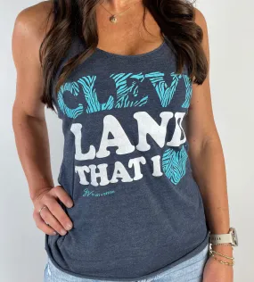 Womens Cleveland That I Love Zebra Print Racerback Tank Womens Cleveland That I Love Zebra Print Racerback Tank