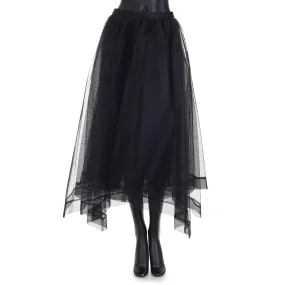 Women's Paris Net Midi Skirt In Black Women's Paris Net Midi Skirt In Black