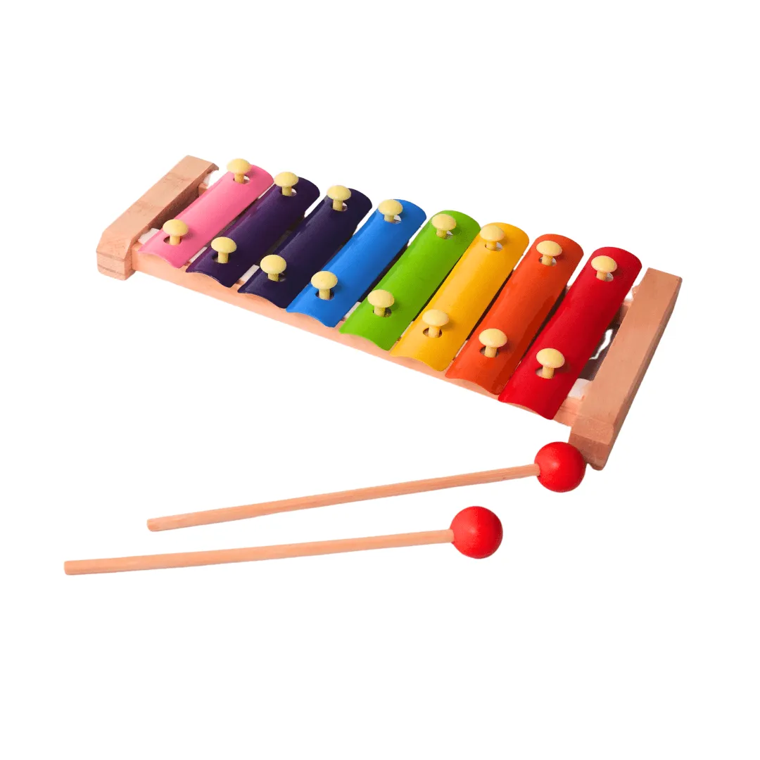 Wooden Xylophone Musical Toy 1,  with 8 Note, Multicolour, 3 , 1 Xylophone, 2 Sticks Brand