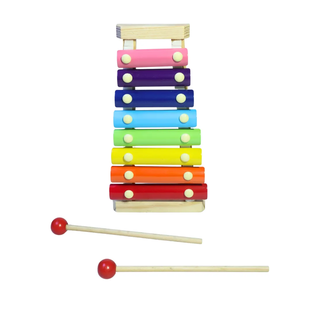 Wooden Xylophone Musical Toy 1,  with 8 Note, Multicolour, 3 , 1 Xylophone, 2 Sticks Brand